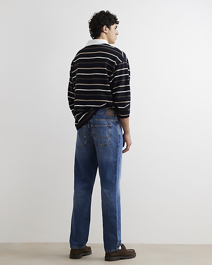 Blue Straight Leg Jeans