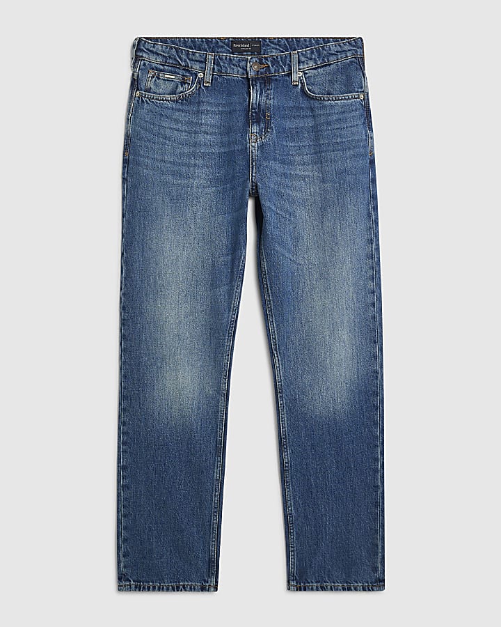 Blue Straight Leg Jeans