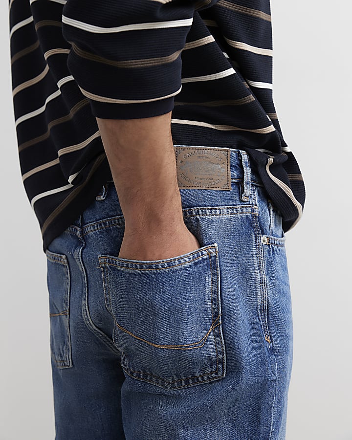Blue Straight Leg Jeans