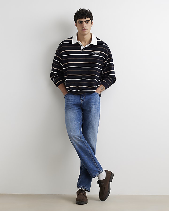 Blue Straight Leg Jeans