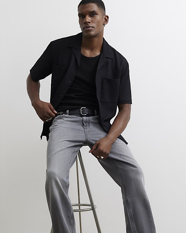 Grey Straight Leg Jeans