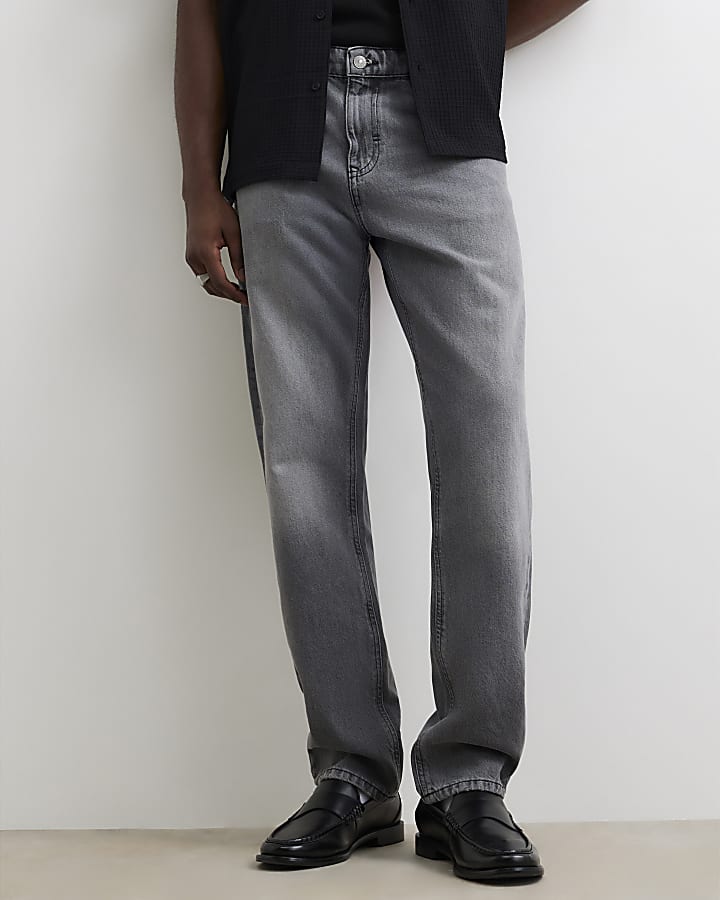 Grey Straight Leg Jeans