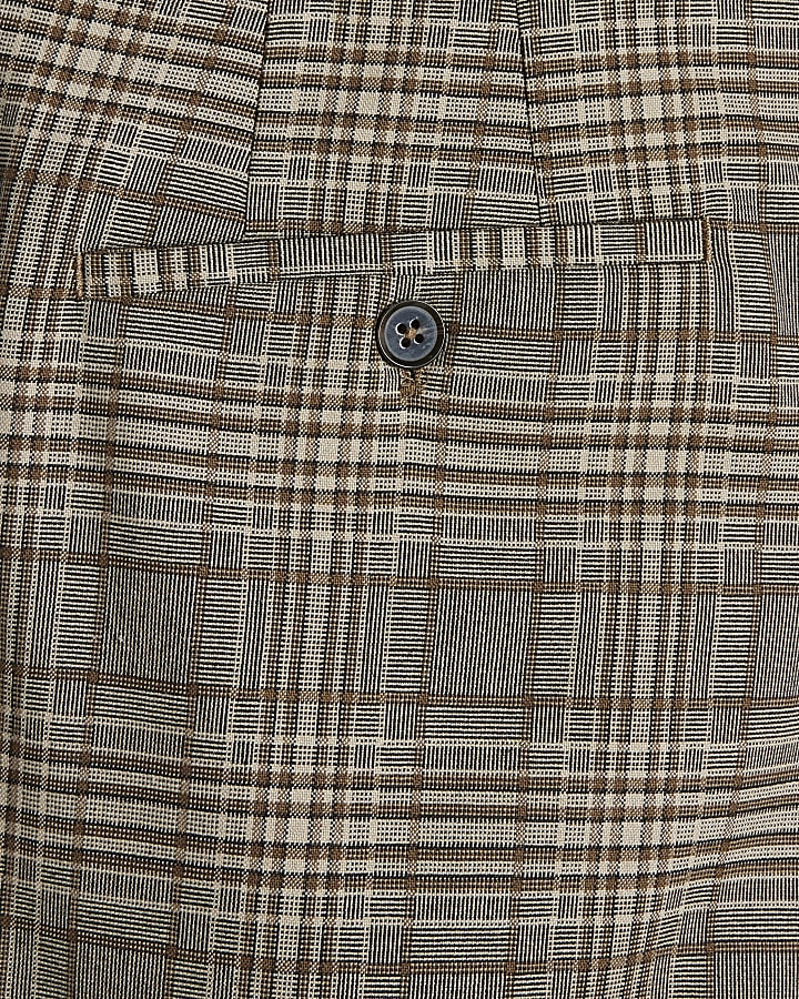Brown Twisted Tailor Check Trousers