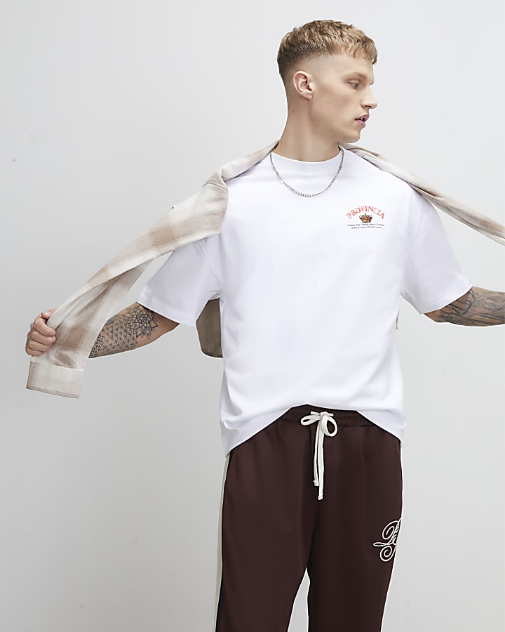 White Oversized Fit Provincia Crest T-Shirt