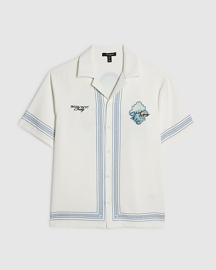 White St Tropez Embroidered Shirt