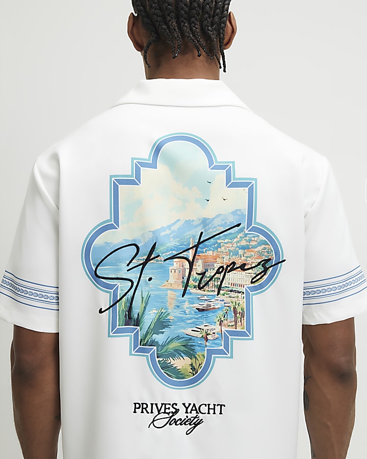 White St Tropez Embroidered Shirt