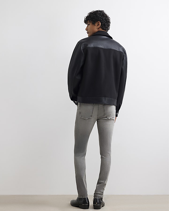 Grey Slim Fit Spray On Jeans