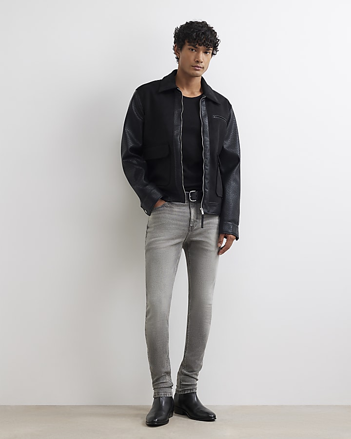 Grey Slim Fit Spray On Jeans