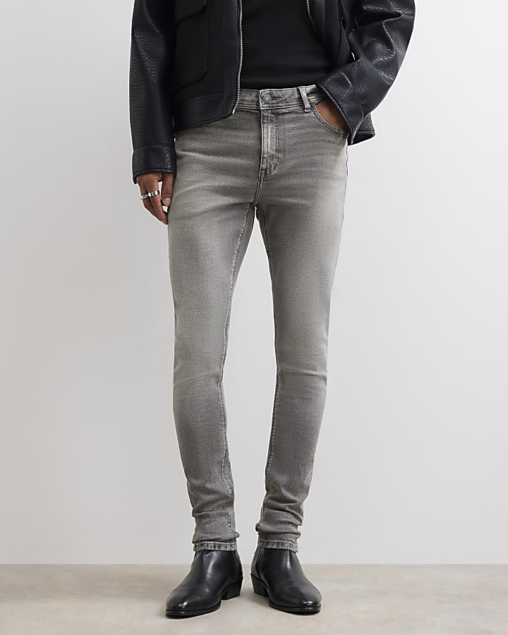 Grey Slim Fit Spray On Jeans