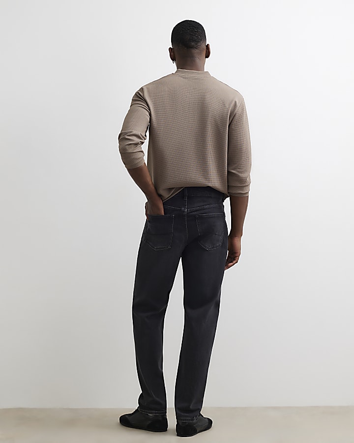 Black Slim Fit Washed Jeans