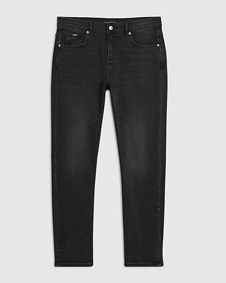 Black Slim Fit Washed Jeans