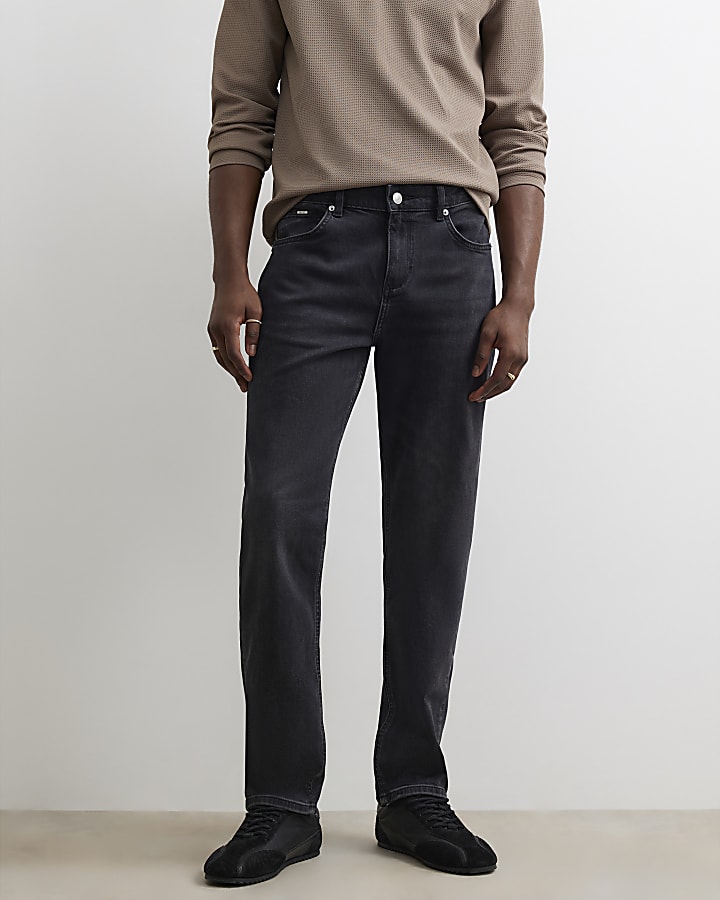 Black Slim Fit Washed Jeans