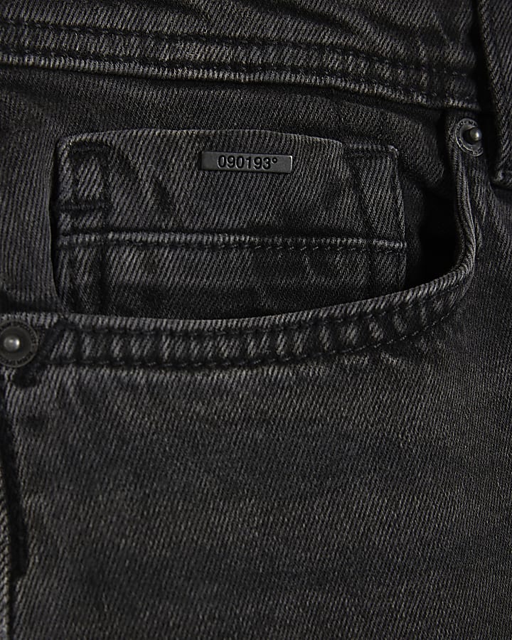 Black Skinny Fit Washed Jeans