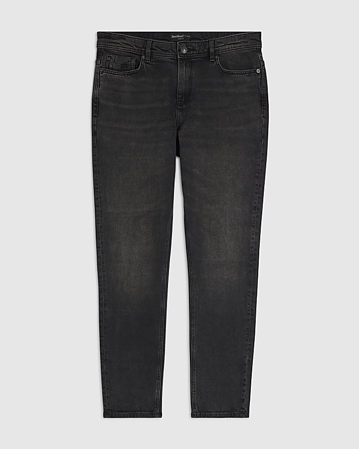 Black Skinny Fit Washed Jeans