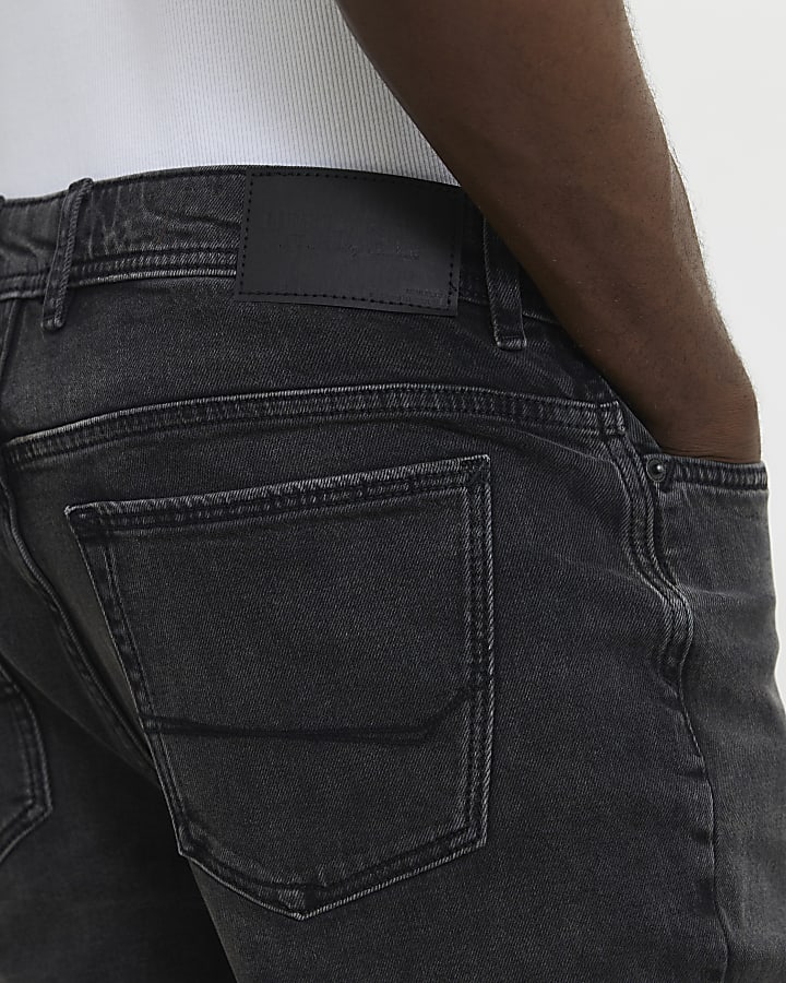Black Skinny Fit Washed Jeans