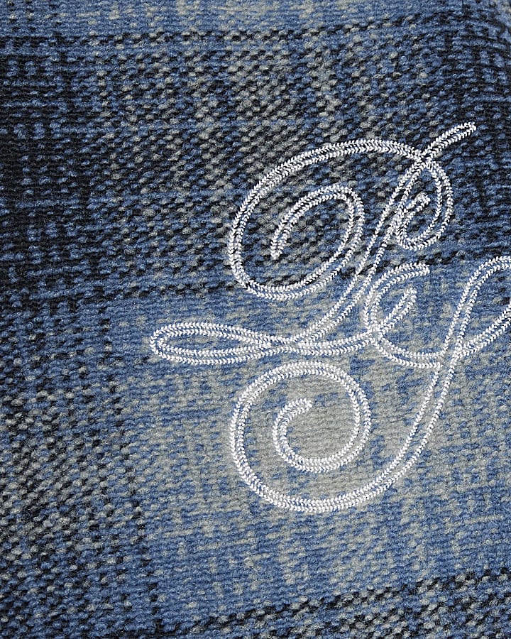 Blue Borg Lined Check Corduroy RI Hoodie