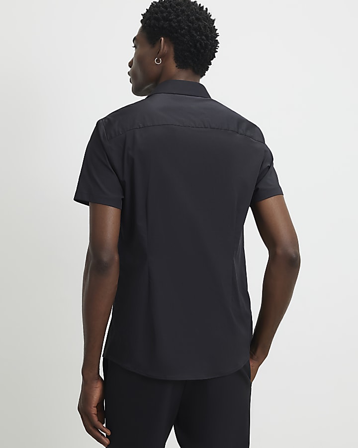 Black Muscle Fit Short Sleeve Shirt