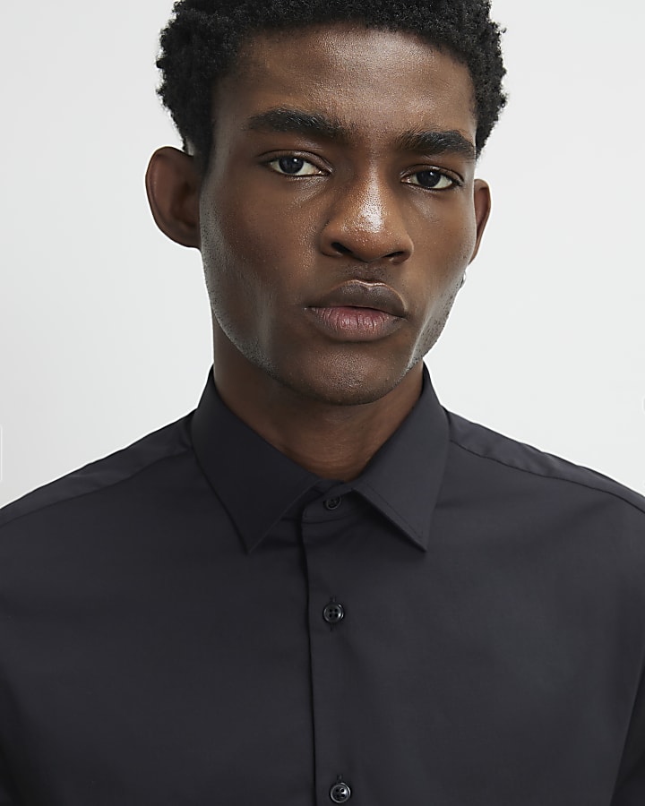 Black Muscle Fit Short Sleeve Shirt