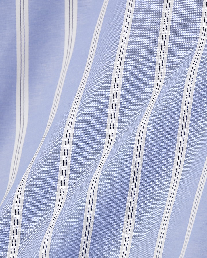Blue Slim Fit Stripe Shirt