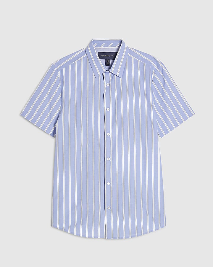 Blue Slim Fit Stripe Shirt
