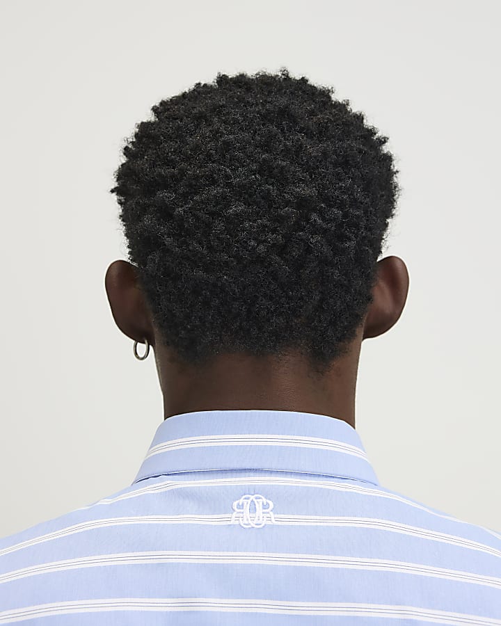 Blue Slim Fit Stripe Shirt