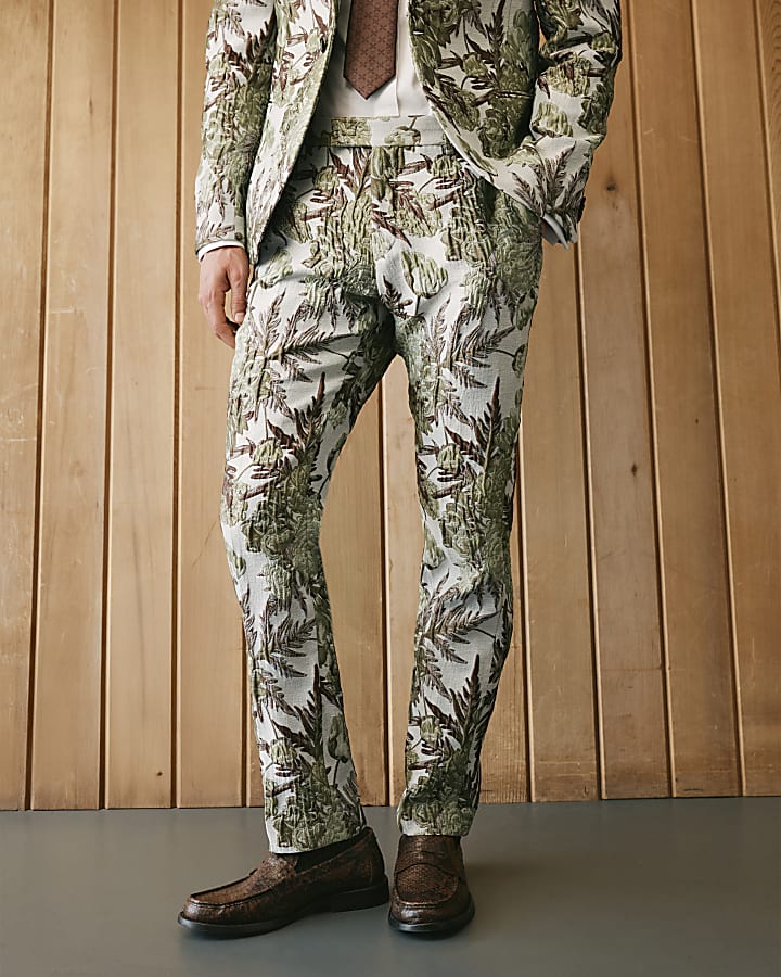 Silver Twisted Tailor Embroidered Trousers