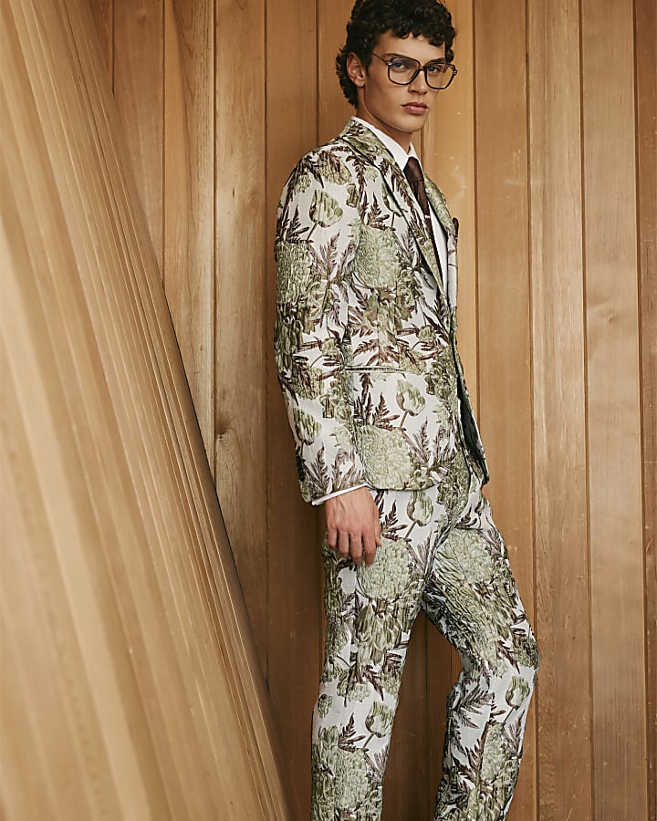 Silver Twisted Tailor Embroidered Trousers