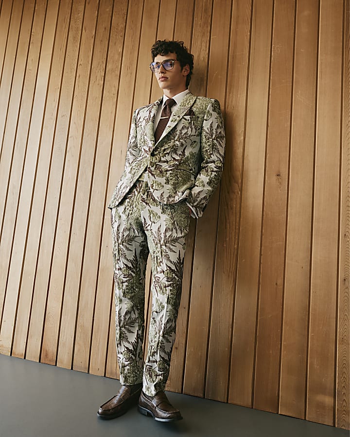 Silver Twisted Tailor Embroidered Trousers