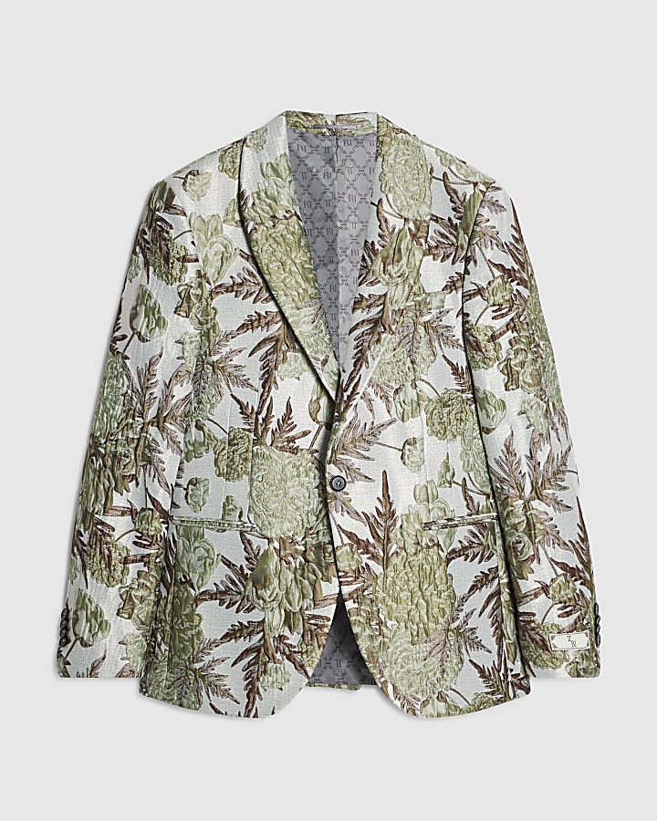Silver Twisted Tailor Embroidered Suit Jacket