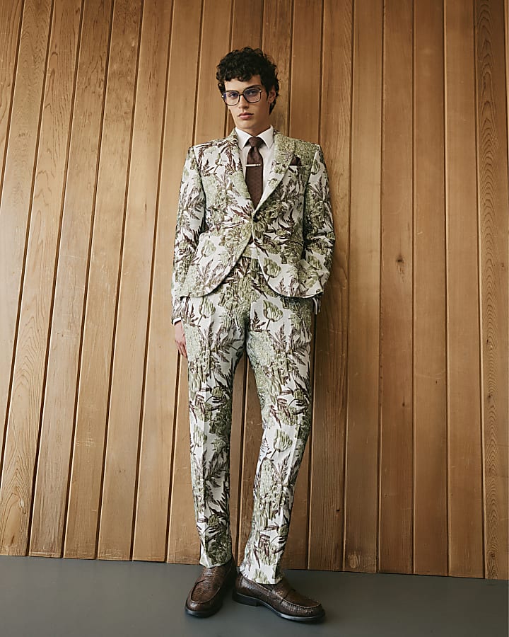Silver Twisted Tailor Embroidered Suit Jacket
