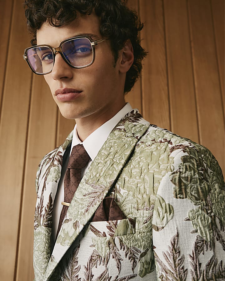 Silver Twisted Tailor Embroidered Suit Jacket