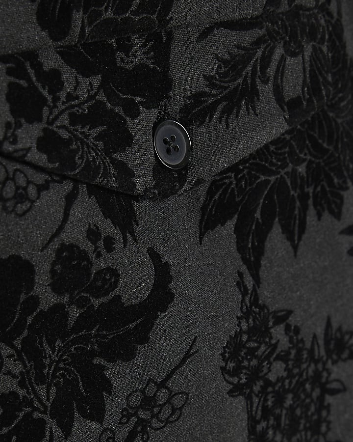 Black Twisted Tailor Floral Trousers