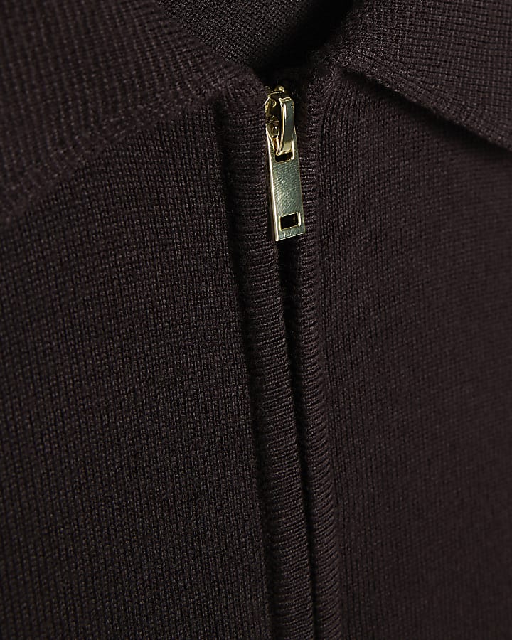 Red Slim Fit Long Sleeve Polo Shirt