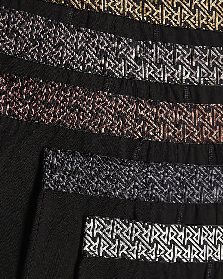 Black Metallic Waistband Pack of 5 Trunks