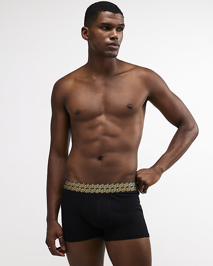 Black Metallic Waistband Pack of 5 Trunks