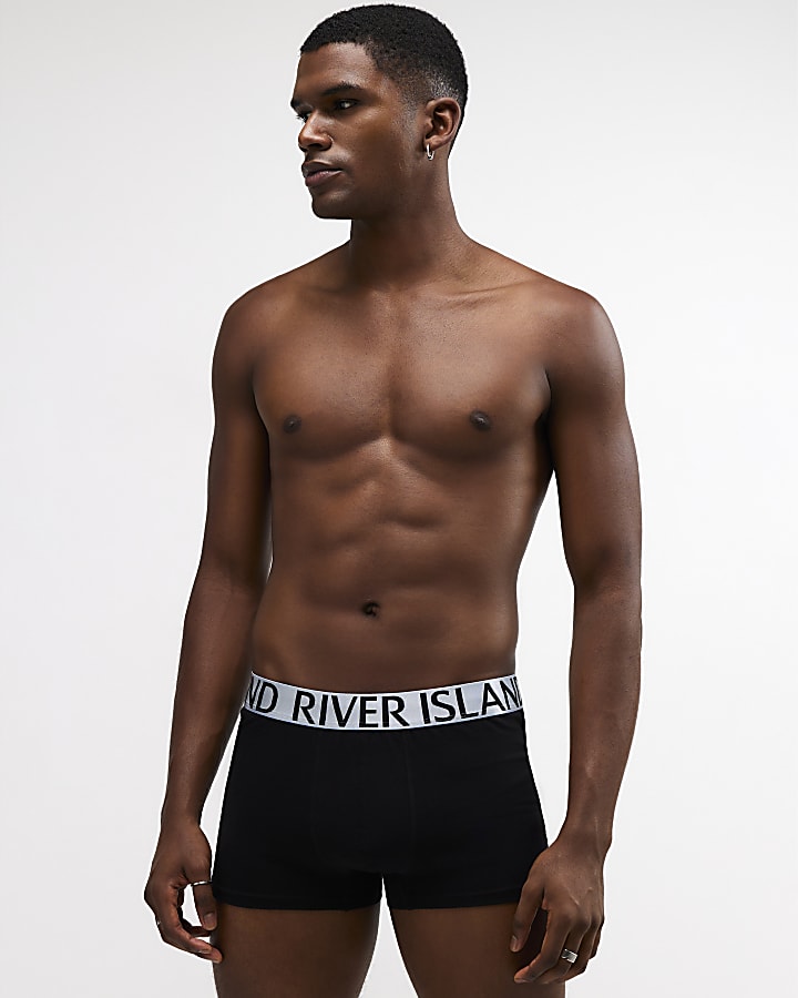 Black Mixed Waistband Pack Of 5 Trunks