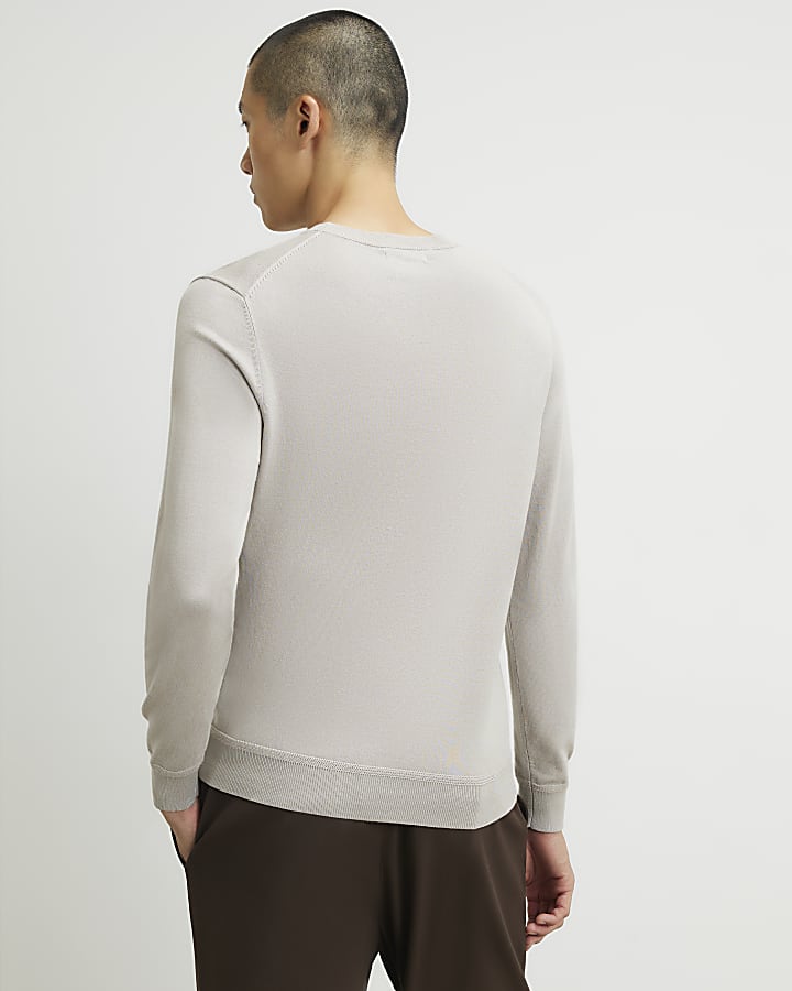 Beige Slim Fit Jumper