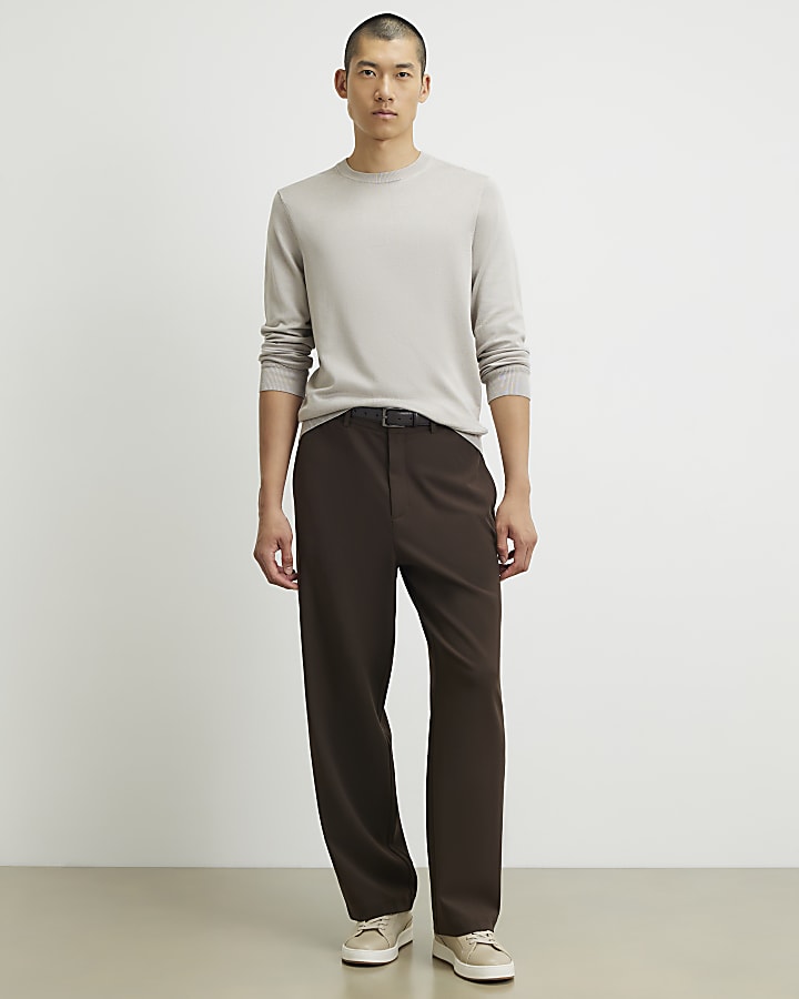 Beige Slim Fit Jumper