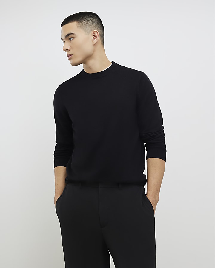 Black Slim Fit Sweatshirt