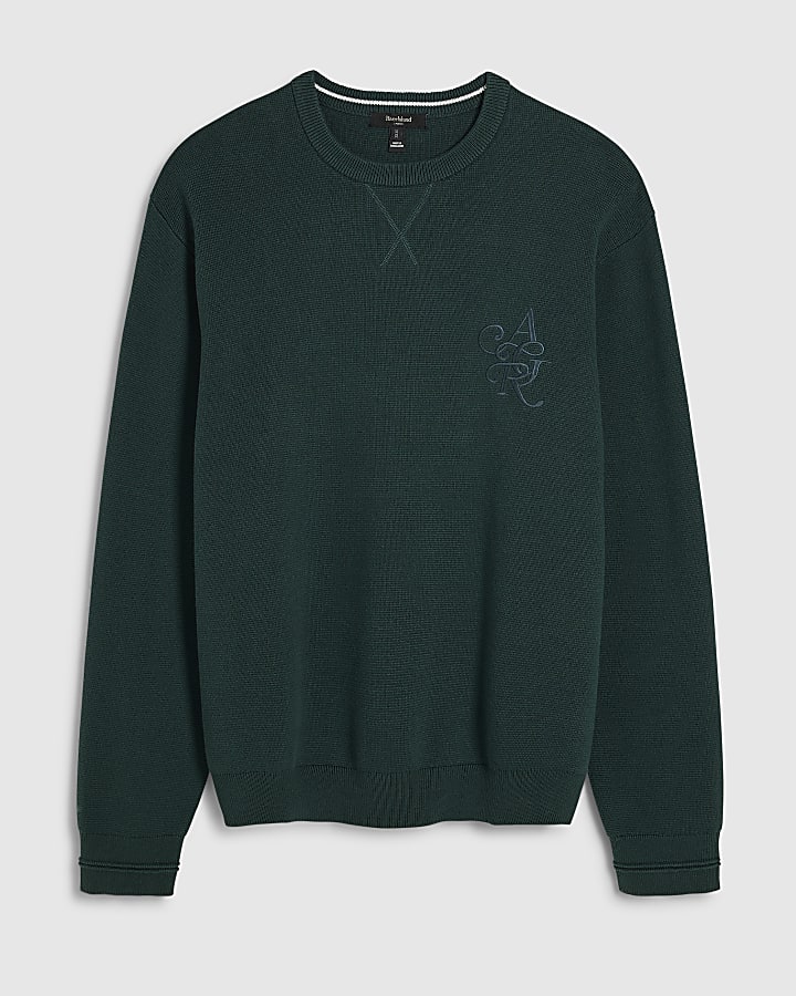 Green Cotton Embroidered AR Sweatshirt