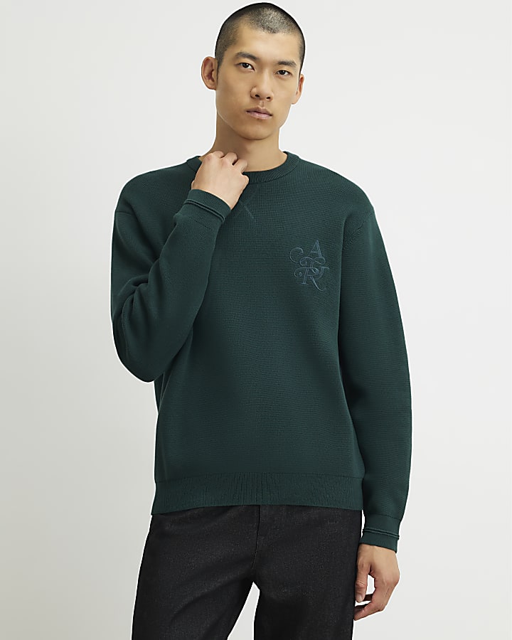 Green Cotton Embroidered AR Sweatshirt