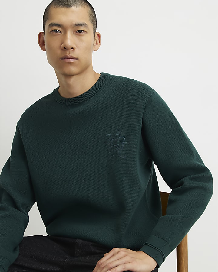 Green Cotton Embroidered AR Sweatshirt