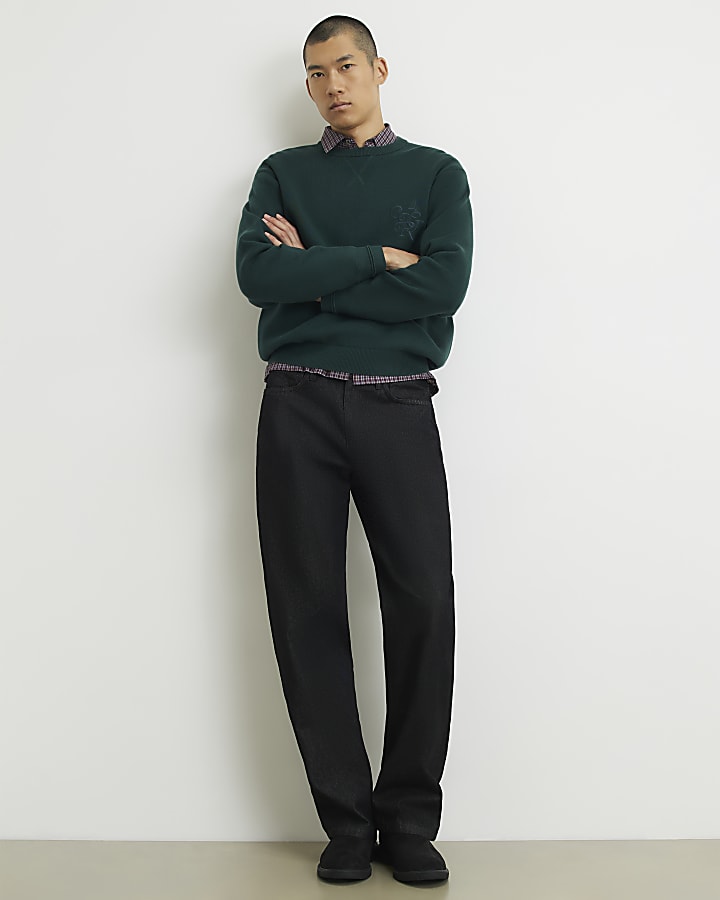 Green Cotton Embroidered AR Sweatshirt