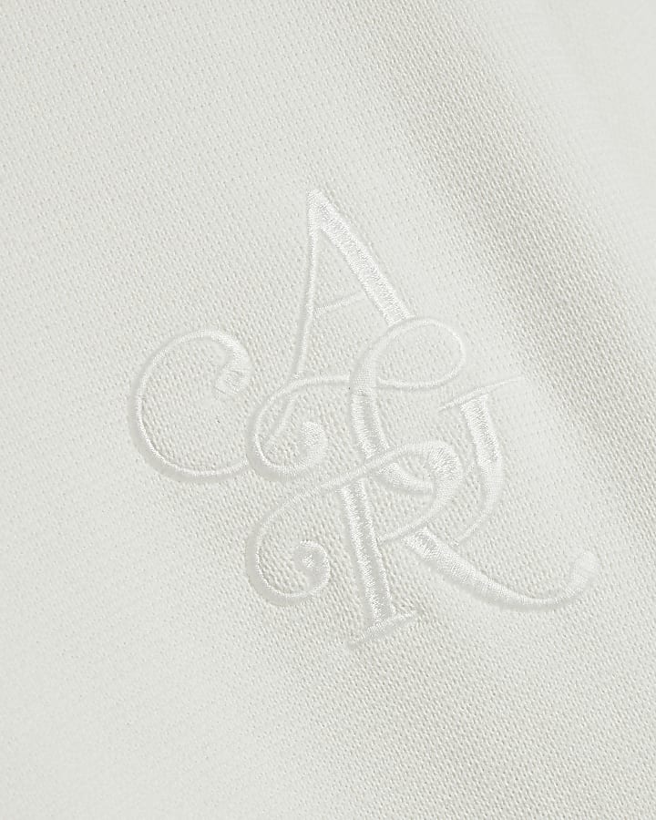 Cream Cotton Embroidered AR Sweatshirt