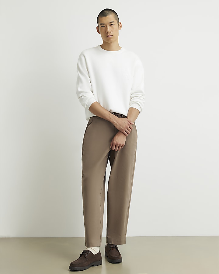 Cream Cotton Embroidered AR Sweatshirt
