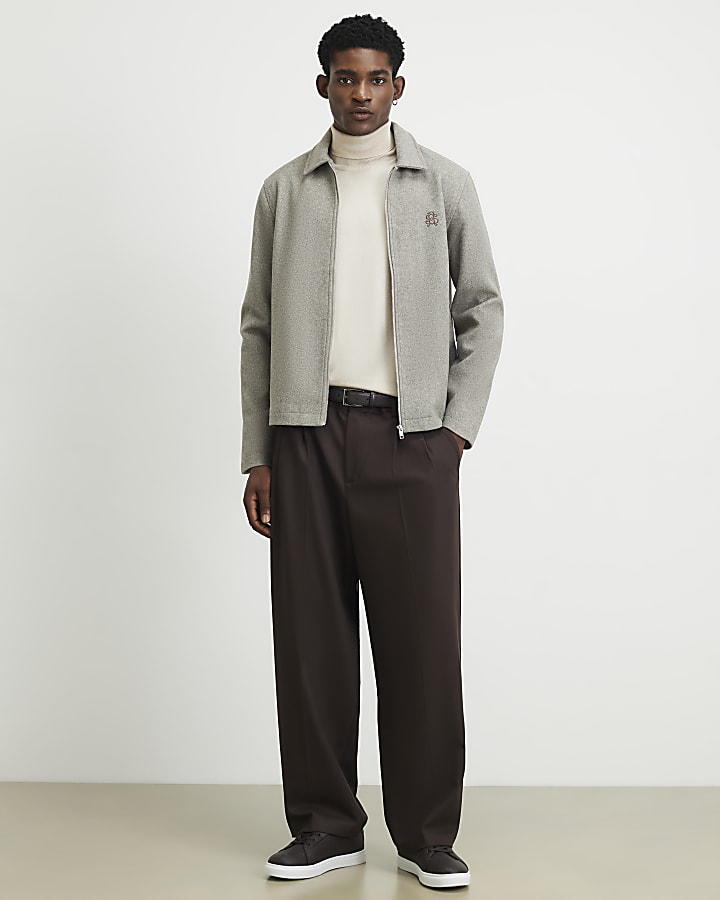 Beige Slim Fit Roll Neck Jumper