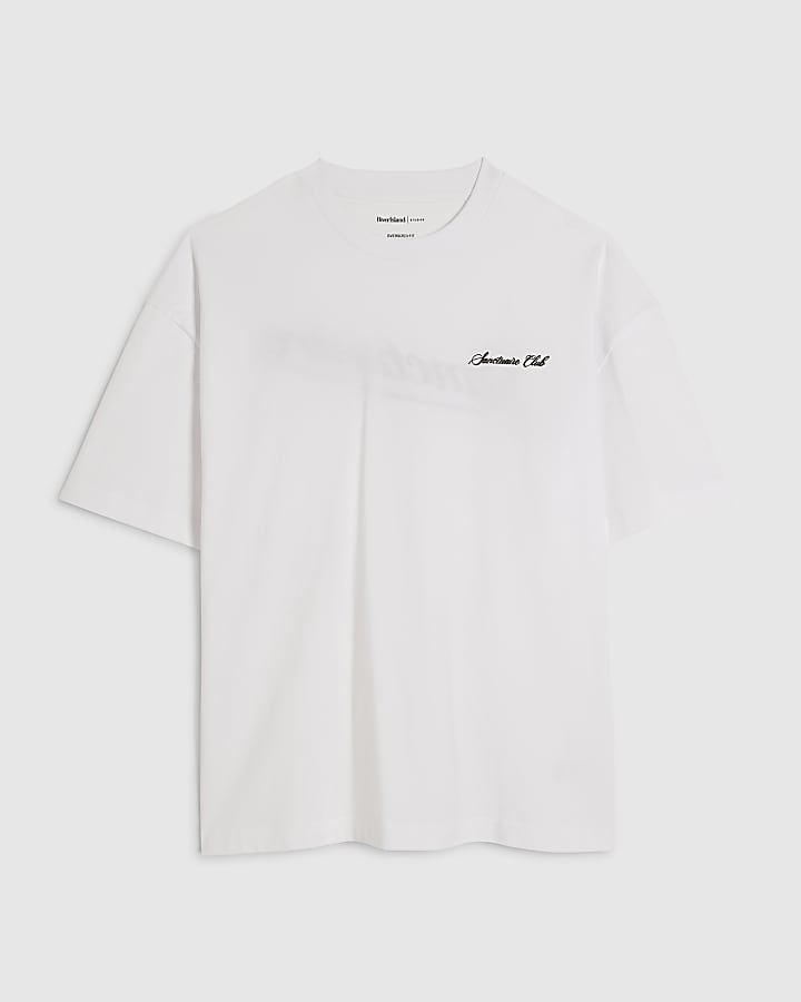White Oversized Fit Sanctuaire T-Shirt