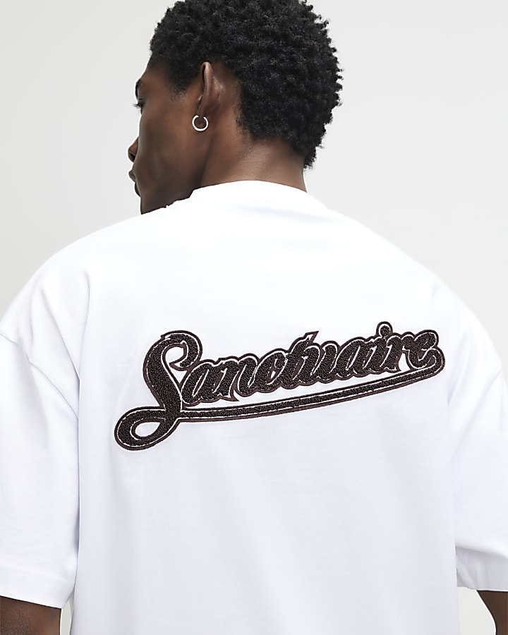White Oversized Fit Sanctuaire T-Shirt