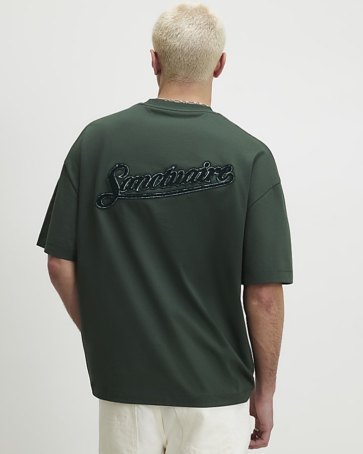 Green Oversized Fit Cotton Sanctuaire T-Shirt