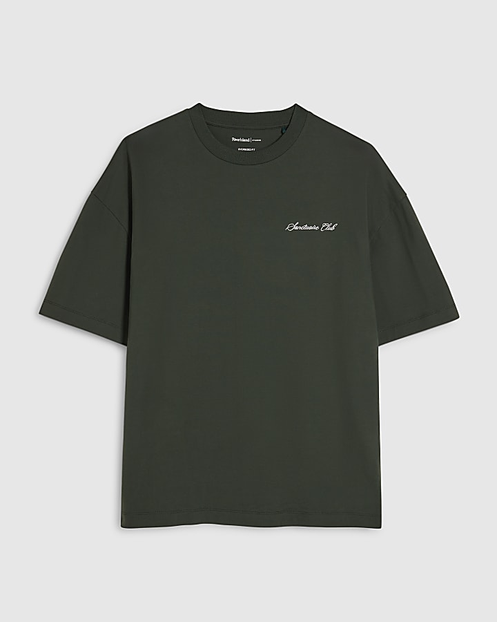 Green Oversized Fit Cotton Sanctuaire T-Shirt